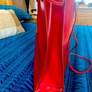 Furla red leather bag